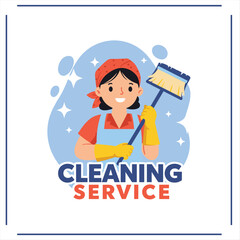 Cleaning Service lettering logo vector. Typography logo. Creative cleaning logo template design