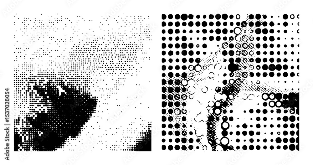 Poster vector abstract portrait of a person dissolving into dots