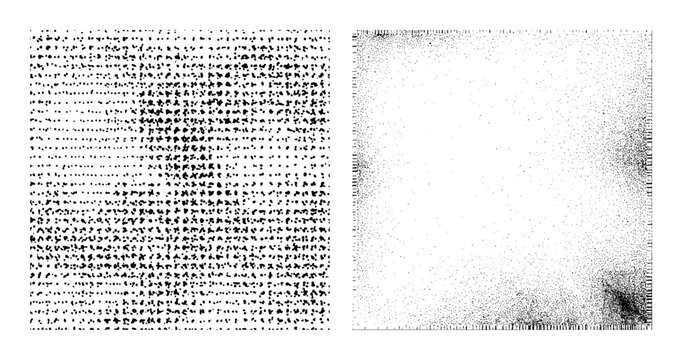 Vector Chaotic scatter plot depicts density and distribution .