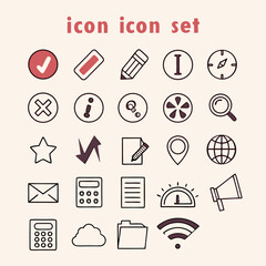 Hand drawn icon set collection web design elements