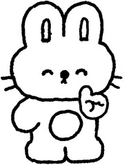  토끼 캐릭터 컬러링북 손그림 © titi.drawing
