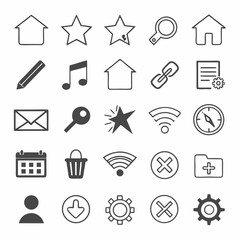 Collection of simple web icons for website design