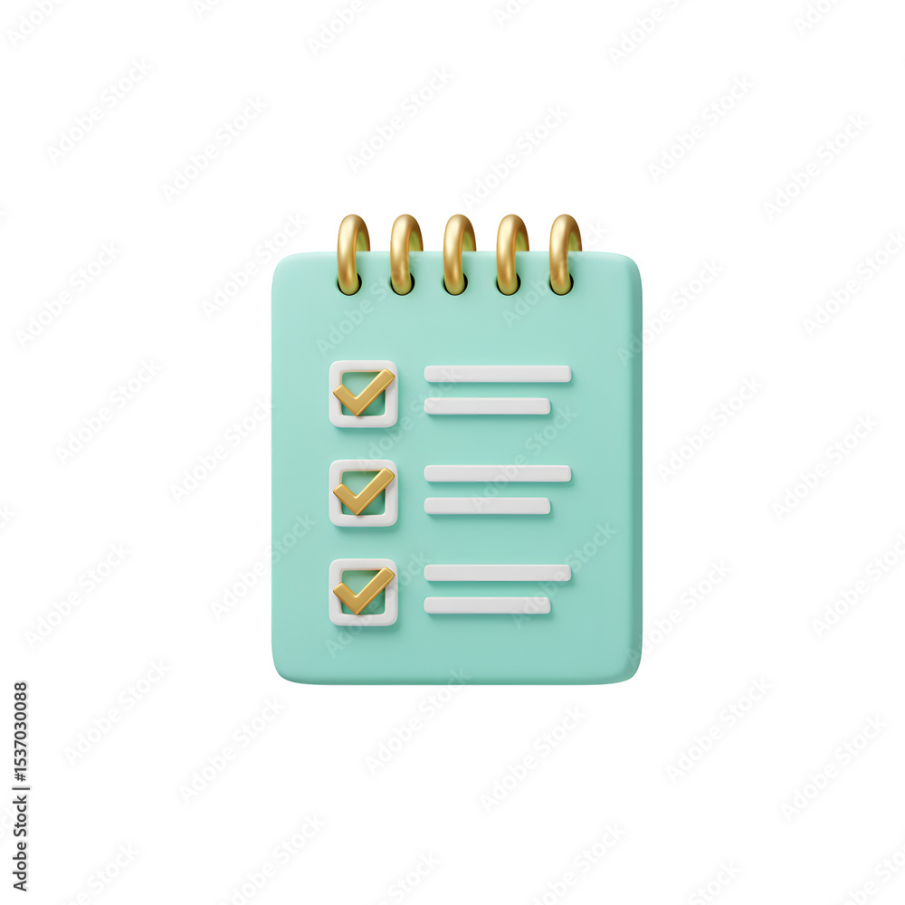 Poster to-do list checklist icon 3d render task management symbol