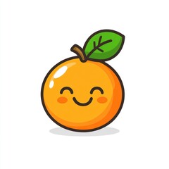 Cute cartoon orange with a happy face (3)