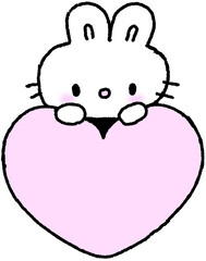 하트를 들고 있는 토끼 캐릭터 일러스트 © titi.drawing