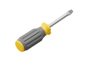 Gray and yellow screwdriver image for tools design