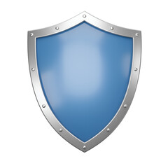 Blue Shield Icon 3D Render Security Protection Symbol