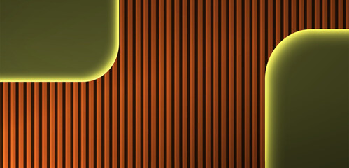 Wooden vertical lines with arch neon light background Modern abstract minimal scene for mockup pres