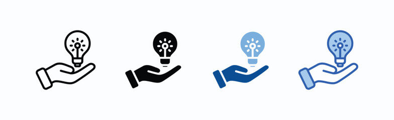Idea icon sheet multiple style collection isolated vector