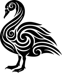 swan vector illustration, isolated on white