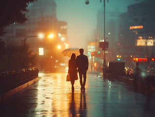 people walking on the street at night