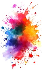 Fototapeta premium Vibrant Rainbow Watercolor Explosion Abstract Art