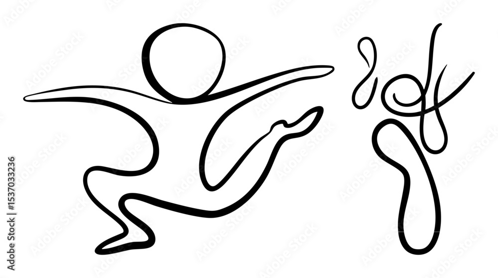 Poster vector dynamic figures in abstract linear .