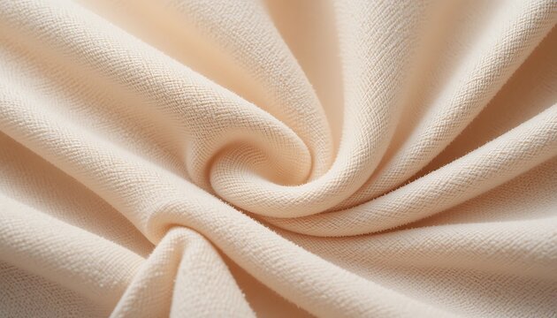 Cream colored textured fabric swirl closeup
