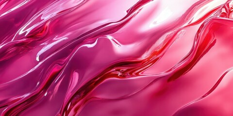 Obraz premium Shimmering pink waves create an abstract pattern reminiscent of flowing liquid in a vibrant, artistic display