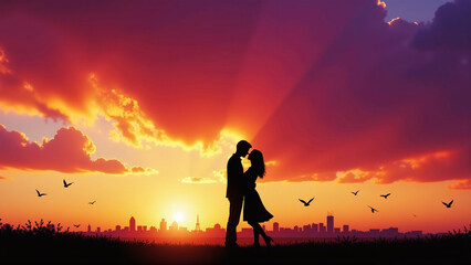 Dramatic Sky Over Urban Love