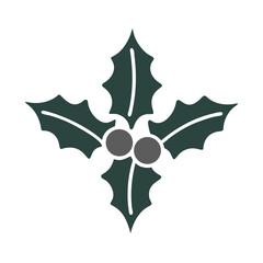 Professional holly berry sprig illustration with transparent background