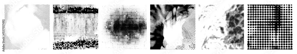 Poster vector abstract dotted vector shapes forming letterforms.
