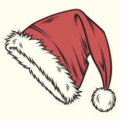 Classic santa hat festive christmas holiday season winter red white fur