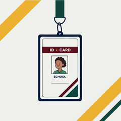 School id card lanyard student identification badge design