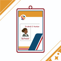 School student id card template design illustration