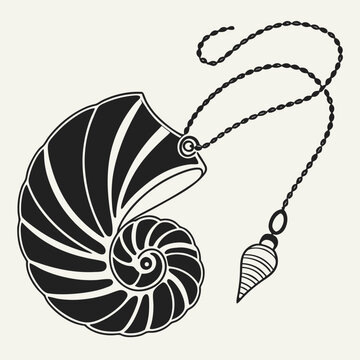 Nautical seashell pendulum dowsing charm spiritual tool