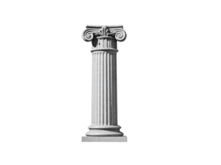 Ionic column architectural element isolated on transparent background