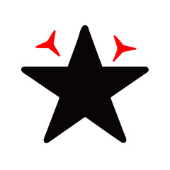 Five pointed star silhouette design with clean edges, vector shape, white background