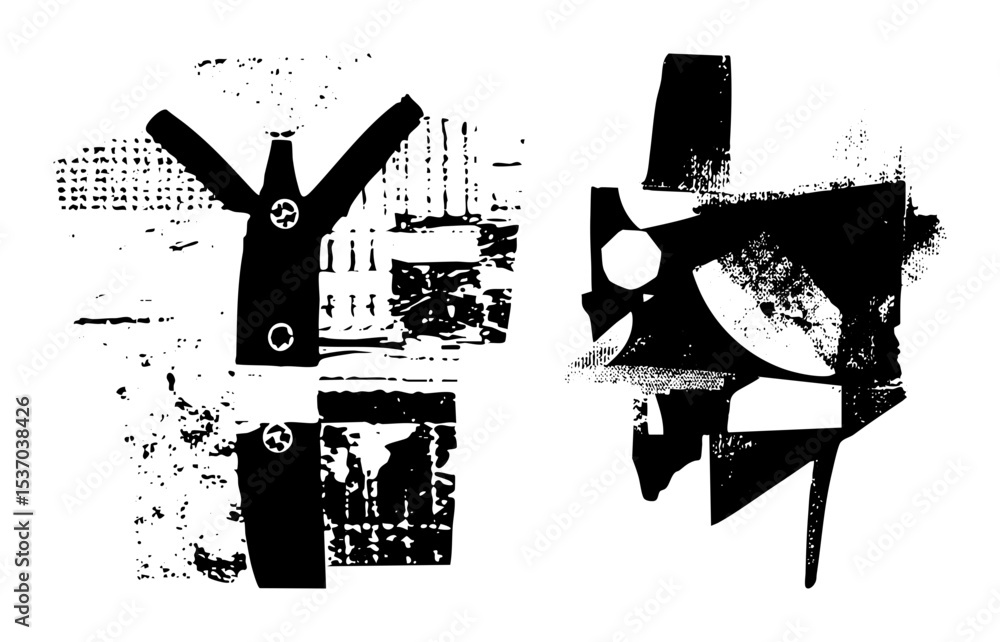 Poster vector abstract geometric shapes create a bold monochrome composition.