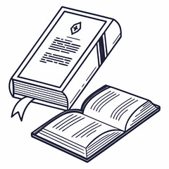 Two books open and closed book stack education knowledge learning literature