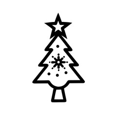Clean crisp tree topper silhouette design for festive projects