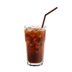 glass of cola with ice