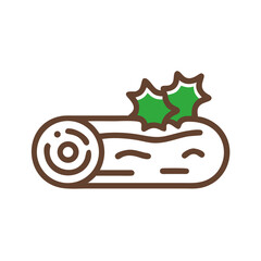 Christmas yule log icon design element isolated on white background