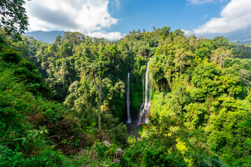 Sekumpul waterfall the tourist destination in Bali, Indonesia