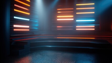 Futuristic neon lighting interior