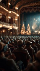 Virtual reality experience engages audience in historic theater during festive season celebrations