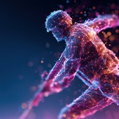 Abstract sports figure in motion
