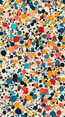Colorful Pattern with Circles and Dots on Whimsical Glitter Seamless Texture