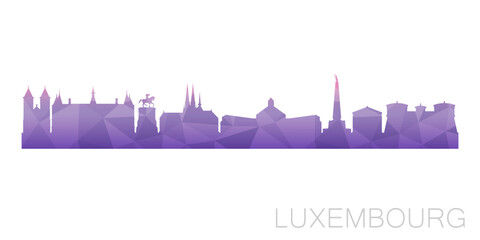 Luxembourg City, Luxembourg Low Poly Skyline Clip Art City Design. Geometric Polygon Graphic Horizon Icon. Vector Illustration Symbol.