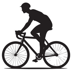 Silhouette of cyclist riding road bike