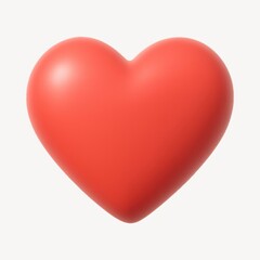 Simple 3D red heart illustration.