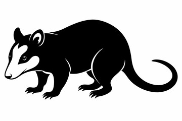 opossum sihouette black vector