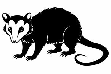 opossum sihouette black vector