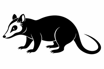 opossum sihouette black vector