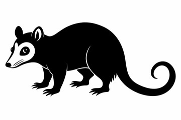 opossum sihouette black vector