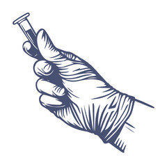 Hand holding test tube