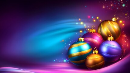 Vibrant Christmas Ornaments Festive Background
