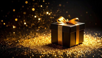 ゴージャスなアクセントで囲み、真ん中に空間とプレゼントボックスを与える、スタイリッシュに仕上げた背景画像 Generated by AI