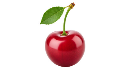 Fresh Red Cherries with Water Drops for Healthy Snack,  White background, without background png