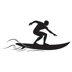 Silhouette of surfer riding ocean wave